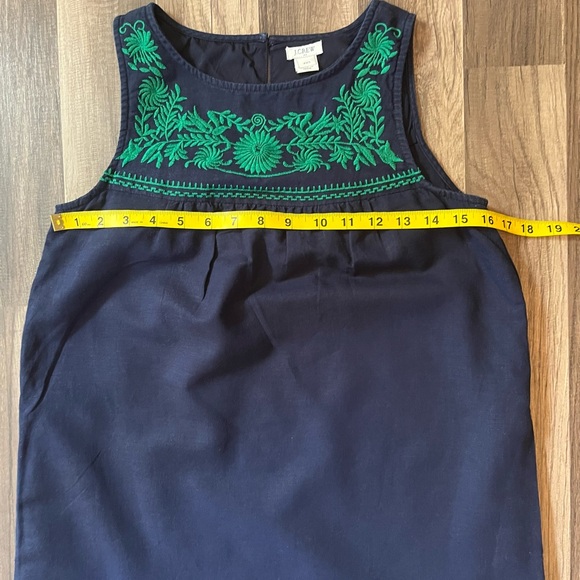 J.Crew Linen/Cotton Embroidered Mini Shift Dress SZ XXS - Picture 9 of 13